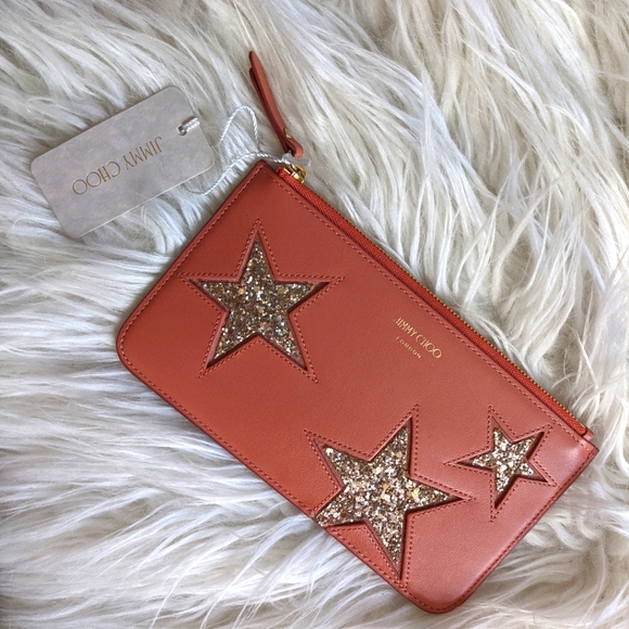 NWT Jimmy Choo Aarna pouch in "Mix Pink" - Picture 1 of 6